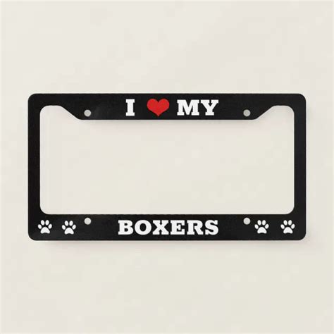 Love My Boxer License Plate 